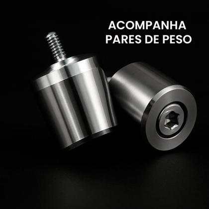 Imagem de Guidão Cargo Cromado com Rosca e Par de Pesos Compatível com CG Titan Fan Start 125 a 160