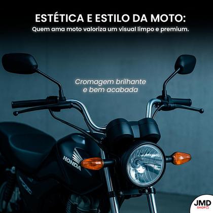 Imagem de Guidão Cargo Cromado com Rosca e Par de Pesos Compatível com CG Titan Fan Start 125 a 160