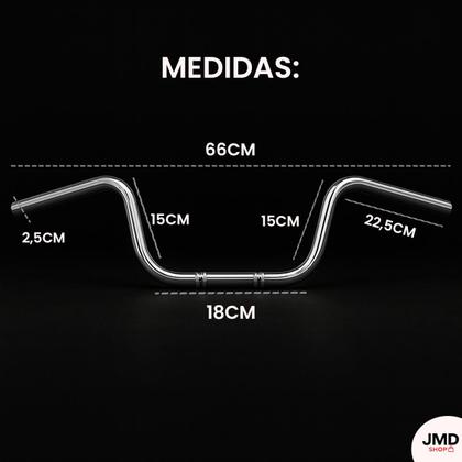 Imagem de Guidão Cargo Cromado com Rosca e Par de Pesos Compatível com CG Titan Fan Start 125 a 160