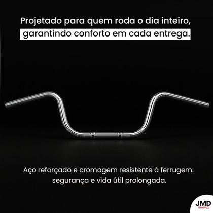 Imagem de Guidão Cargo Cromado com Rosca e Par de Pesos Compatível com CG Titan Fan Start 125 a 160