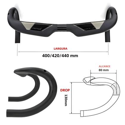 Imagem de Guidão de Bicicleta de Fibra de Carbono (380-440mm) - Roteamento Interno para Reduzir a Resistência