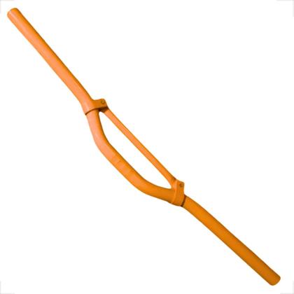 Imagem de Guidao guidon guidom bike bicicleta alumínio dh mtb montadinha 22.2mm reforçado laranja neon