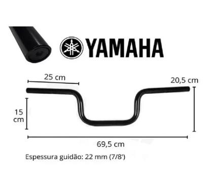 Imagem de Guidão Mais Pezinho Com Manopla Factor 125 Fazer 150 Yamaha Preto Fosco