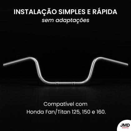 Imagem de Guidão Modelo Cargo com Suporte para Peso e Pintura Cromo Original CG Titan Fan Start