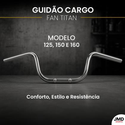 Imagem de Guidão Modelo Cargo com Suporte para Peso e Pintura Cromo Original CG Titan Fan Start