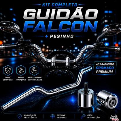 Imagem de Guidão NX4 Falcon 400 Com Peso PCX em Aço Modelo Original 2000 a 2007