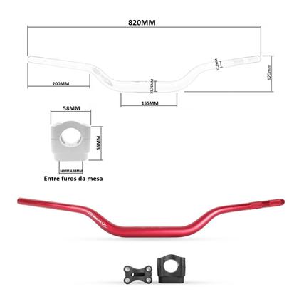Imagem de Guidão Oxxy Alto Super Fat Bar 31mm Com Adaptador