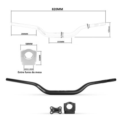Imagem de Guidão Oxxy Alto Super Fat Bar 31mm Com Adaptador
