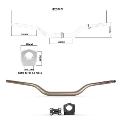 Imagem de Guidão Oxxy Alto Super Fat Bar 31mm Com Adaptador