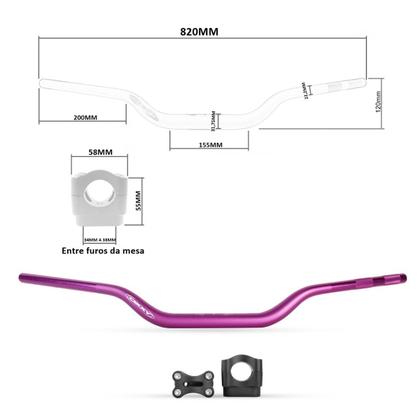 Imagem de Guidão Oxxy Alto Super Fat Bar 31mm Com Adaptador