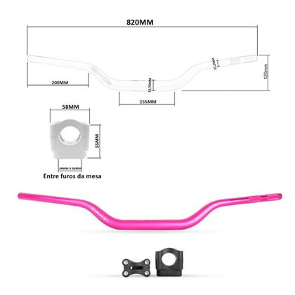 Imagem de Guidão Oxxy Alto Super Fat Bar 31mm Com Adaptador