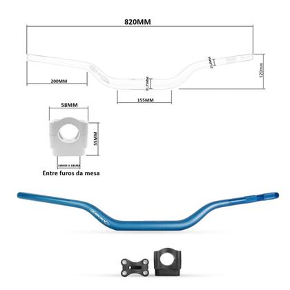 Imagem de Guidão Super Fat Bar Oxxy Alto 31mm Com Adaptador