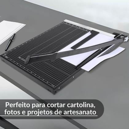 Imagem de Guilhotina Papel Facão A3 A4 Manual 10 Folhas com Trava e Guia Preta Importway Iwgpa-310pt