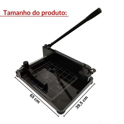 Imagem de Guilhotina Papel Facão A4 Manual 400 Folhas com Trava e Guia Preta Importway Iwgpa-4400pt