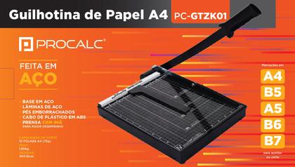 Imagem de Guilhotina Procalc Base Preta p/ 10 Folhas A4 (210 x 297mm)