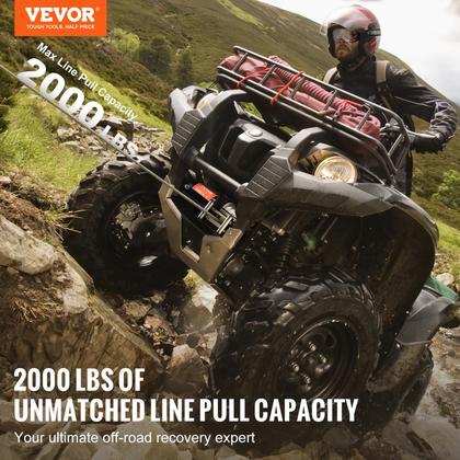 Imagem de Guincho ATV VEVOR 2000 lb elétrico 12V com cabo de aço IP55