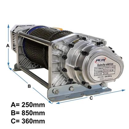 Imagem de Guincho Eletrico 1250/2500Kg com 100Mts Cabo de Aco Fixo 220V Monofasico GE2500-2/100Mts ACM TOOLS