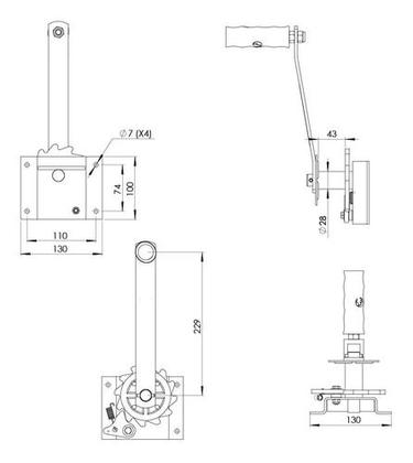Imagem de Guincho Manual Cortina Avícola Direito 300kg