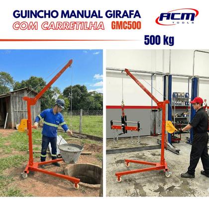 Imagem de Guincho Manual Girafa com Carretilha GMC500 ACM TOOLS