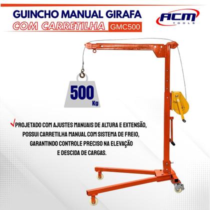 Imagem de Guincho Manual Girafa com Carretilha GMC500 ACM TOOLS