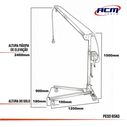 Imagem de Guincho Manual Girafa com Carretilha GMC500 ACM TOOLS