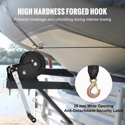 Imagem de Guincho manual VEVOR com capacidade de tração de 3500 libras com alça de 10 m