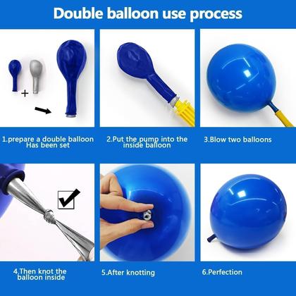 Imagem de Guirlanda de balão azul preto, recheado duplo, balões azul-marinho, azul royal, kit de arco de balão preto prateado para aniversário, Halloween, casamento, aniversário de formatura, decoração de festa de ano novo