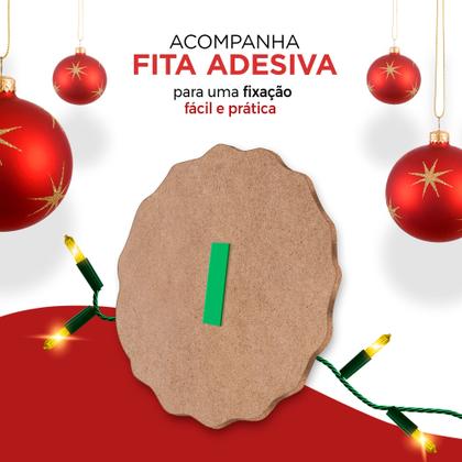 Imagem de Guirlanda Natalina Mandala com Papai Noel MDF  Decoração Festiva para Porta e Parede