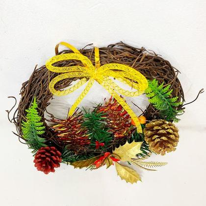 Imagem de Guirlanda Sisal Para Porta Enfeite Natal C/ Pinhas 19cm