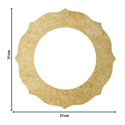 Imagem de Guirlanda Trabalhada de Mdf Madeira Crua - Tamanho: 31 Cm