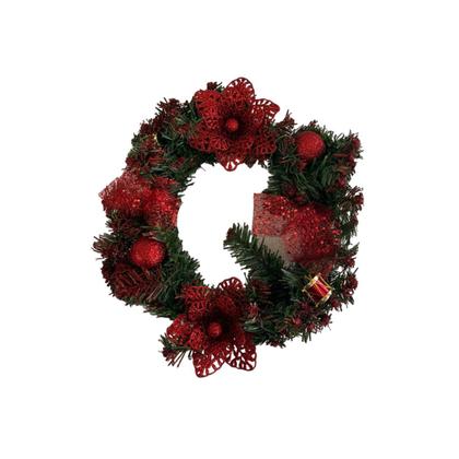 Imagem de Guirlanda Verde Decorada 30cm para Decoração de Natal