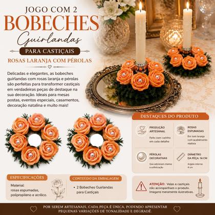 Imagem de Guirlandas Bobeches para Castiçais 2 Peças 14cm Emborrachadas