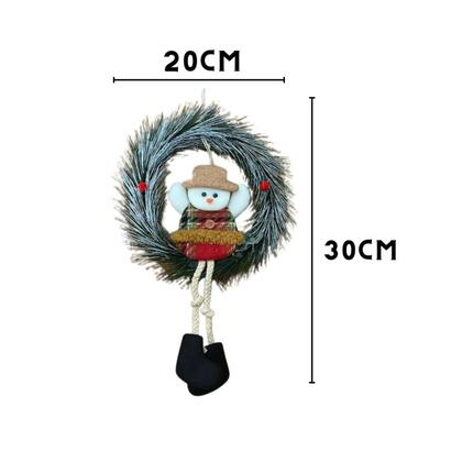 Imagem de Guirlandas Com Papai Noel e Boneco de Neve Flocada 24 CM