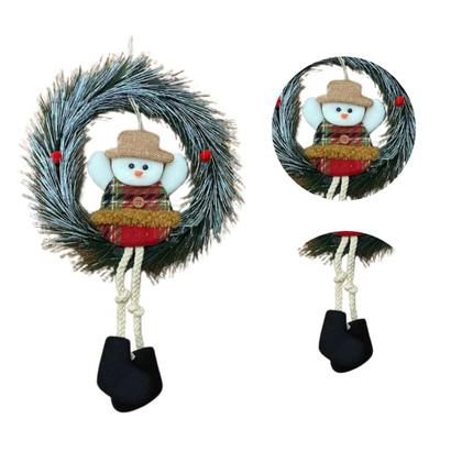 Imagem de Guirlandas Com Papai Noel e Boneco de Neve Flocada 24 CM