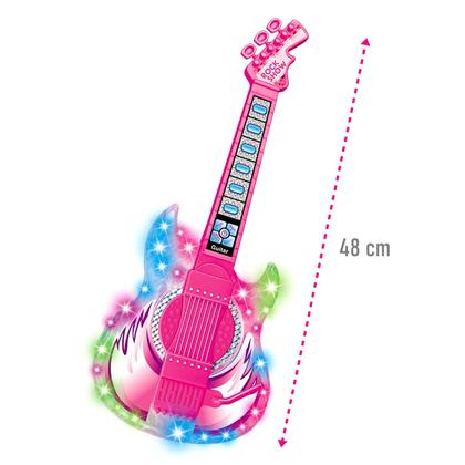 Imagem de Guitarra E microfone com pedestal rock show rosa - dm toys