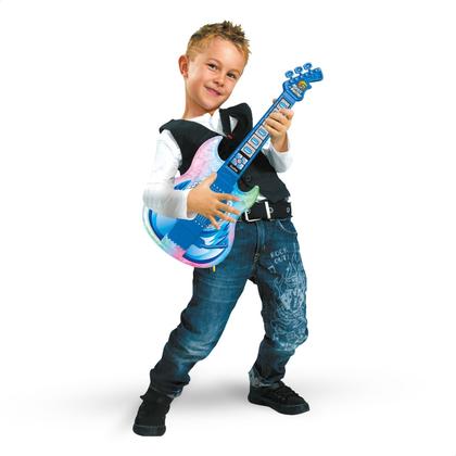 Imagem de Guitarra Infantil com Microfone Brinquedo Musical Instrumento com Som e Luz
