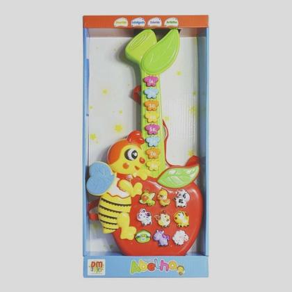 Imagem de Guitarra Infantil Com Piano E Teclado Abelha Animais Dm Toys