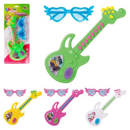Imagem de Guitarra Musical Com Óculos Brinquedo Infantil Mini Guitarrinha Com Som