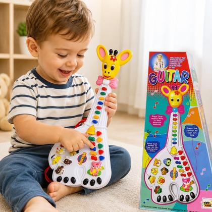 Imagem de Guitarra Musical Infantil Girafa 26 Teclas Sons E 10 Músicas