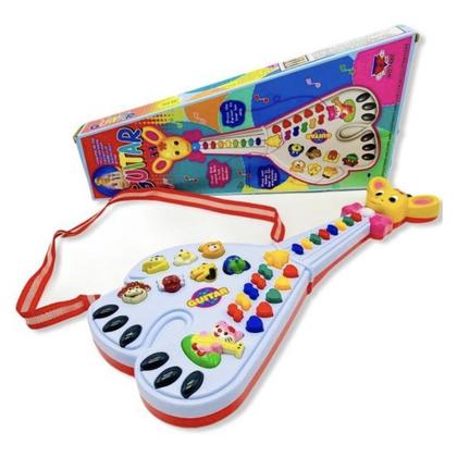 Imagem de Guitarra Musical Infantil Girafa 26 Teclas Sons E 10 Músicas