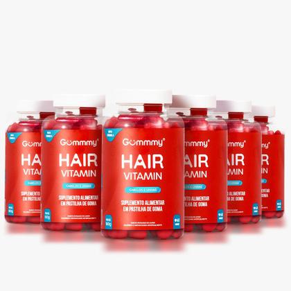 Imagem de Gummy Hair Vitamin Original Morango 6 Potes C/60 Gomas Cada