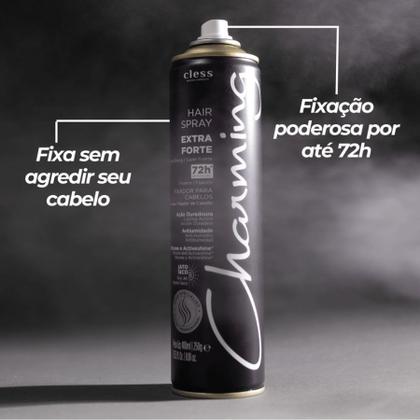 Imagem de Hair Spray Charming Black Fixação Extra Forte 400ml - Cless