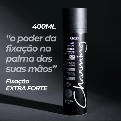 Imagem de Hair Spray Charming Black Fixação Extra Forte 400ml - Cless