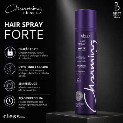 Imagem de Hair Spray Charming Cless Forte Laque Jato Seco D-Pantenol Fixador Cabelo Acao Duradoura 150ml