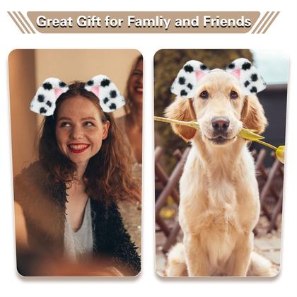 Imagem de Hairband Beviliu Dalmatian Dog Ears Fluffy Costume, pacote com 4
