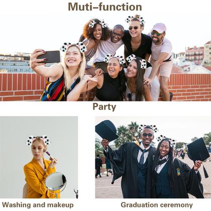 Imagem de Hairband Beviliu Dalmatian Dog Ears Fluffy Costume, pacote com 4