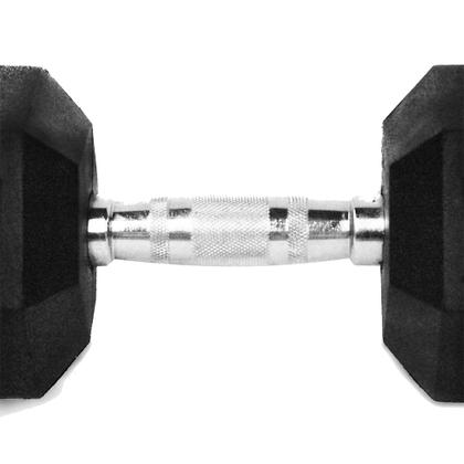 Imagem de Halter dumbell emborrachado sextavado cromado de 30kg rae
