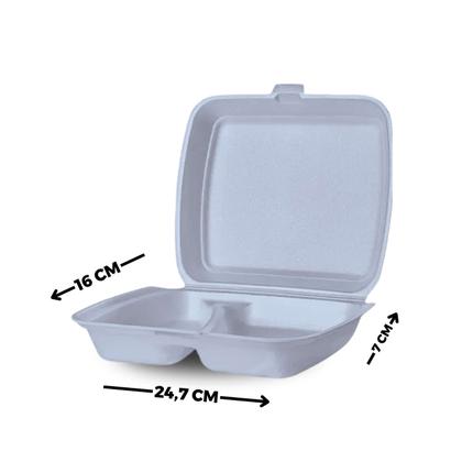 Imagem de Hamburgueira Isopor Ch121d Com Divisória Lanche Bar Restaurante Delivery 100 Unidades