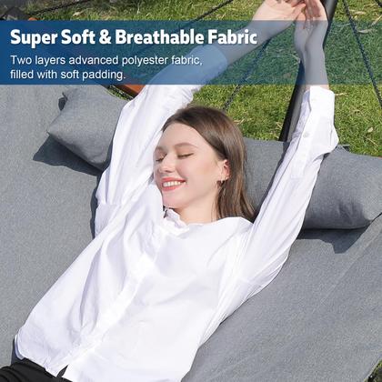 Imagem de Hammock TEGERDEGER 3,7 m, corda de nylon para 2 pessoas, cinza