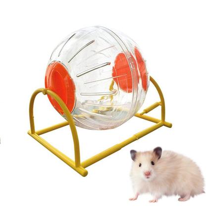 Imagem de Hamster Ball gutongyuan Silent com suporte de 15 cm de diâmetro laranja